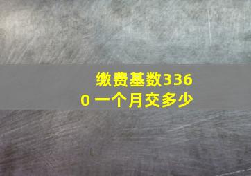 缴费基数3360 一个月交多少